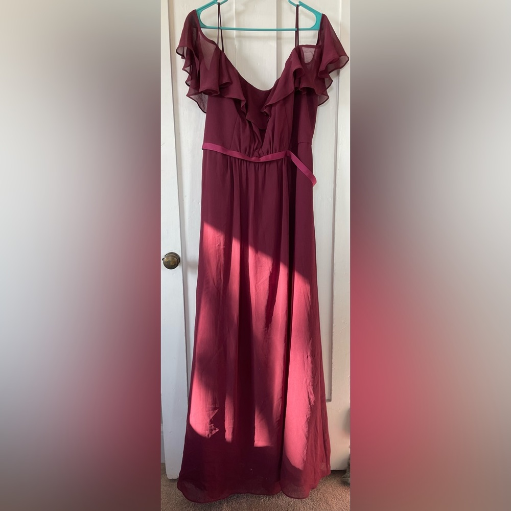 Wine bridesmaid dress